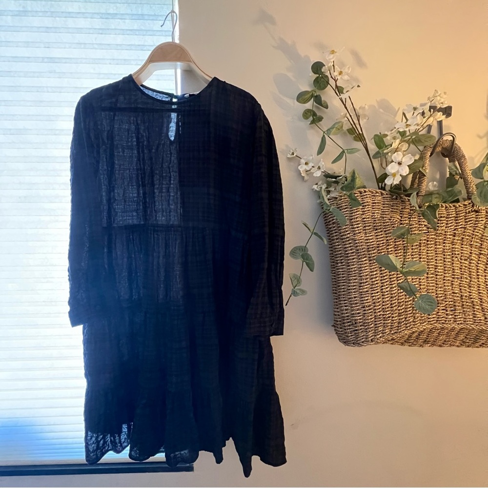 ZARA tiered plaid dress